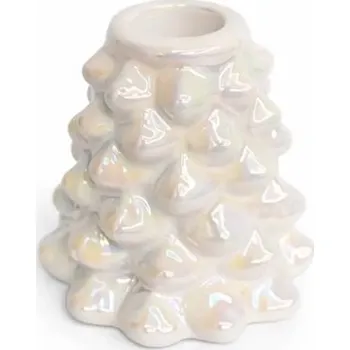 Velikonoční dekorace DECOLED Vánoční svícen na vysokou svíčku 8,5 × 8,5 × 8 cm, bílý