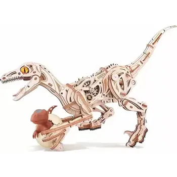 3D puzzle RoboTime 3D dřevěná mechanická skládačka Velociraptor (LD01)