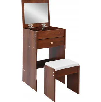 Toaletní stolek Toaletní Stolek Laura Bílý 70 cm s LED osvětlením a stoličkou