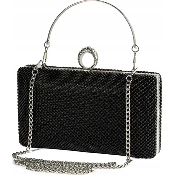 Kabelka PUZDERKO PSANÍČKO VEČERNÍ VIZITKOVÁ TAŠKA NA ŘETÍZKU PŘES RAMENO ČERNÁ