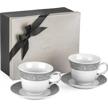 Sada porcelánových šálků 2x250ml Bella Feguro Grigio Tadar