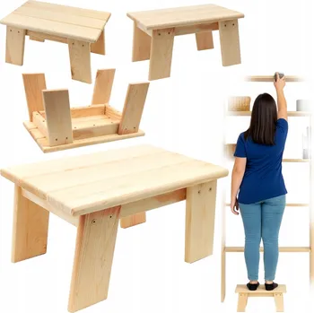 Stolička Taburet POKOCHAJ_DOM borovice 18 cm