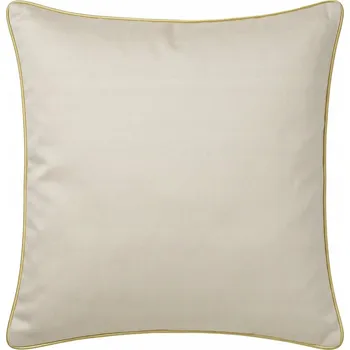 Povlečení POVLEČENÍ NA POLŠTÁŘ BAVLNA SATÉN QUEEN SVĚTLE BÉŽOVÉ SE ZLATÝM LEMEM NA SPANÍ 70x80