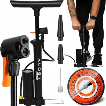 pumpička Hustilka na kolo Alogy podlahová černá s manometrem 160 psi