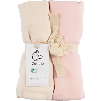 látková plena Mušelínové látkové pleny Béžová a růžová 70x70 cm: 2 kusy