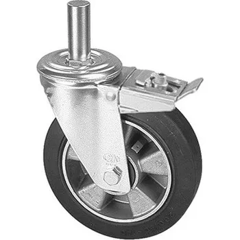 Pojezdové kolečko ZVK 200/HRD Otočné kolo s černou gumovou obručí s čepem 38x143 7220138