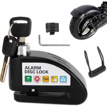 Motozámek Zámek kotoučové brzdy s alarmem DiscLock Hlasitý Silný Skútr Motocykl Kolo