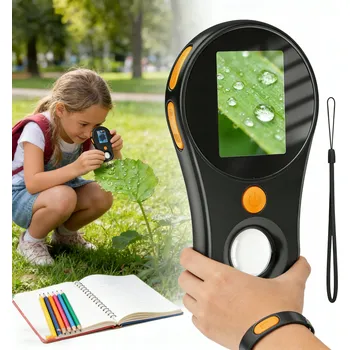 Mikroskop 500X HD DIGITÁLNÍ OPTICKÝ KAPESNÍ MIKROSKOP PRO DĚTI S LED OSVĚTLENÍM A ZOOMEM