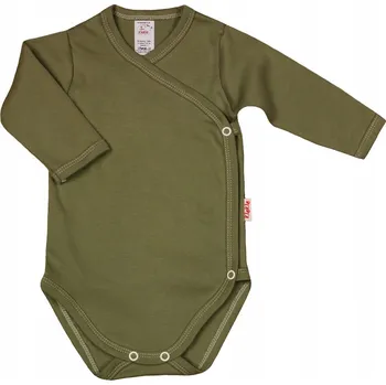 Dětská móda Zavinovací body polské KHAKI Olivové vel. 62 KLEKLE