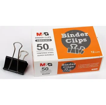 Kancelář Klipy na dokumenty 50mm, 12 ks - černé