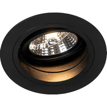 Kulatý zapuštěný reflektor černý, nastavitelný - Chuck 70