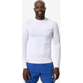 Pánské tričko DECATHLON Pánské tričko s UV ochranou s dlouhým rukávem 100 na surf S BÍLÁ