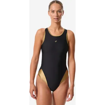 Dámské oblečení DECATHLON Dámské jednodílné plavky Laila 46 BÉŽOVÁ|KAŠTANOVÁ|ČERNÁ