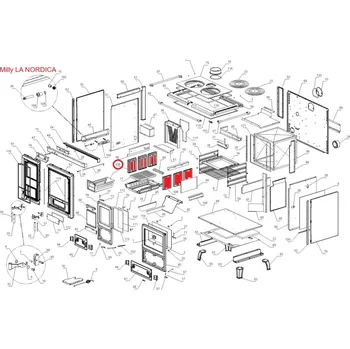 Krbová kamna La Nordica - keramický vnitřní díl do topeniště sporáku MILLY