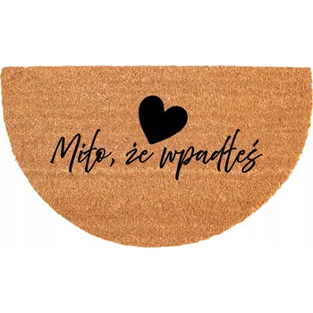 Rohožka PŮLKRUHOVÁ KOKOSOVÁ ROHOŽKA KE VCHODOVÝM DVEŘÍM S VTIPNÝM NÁPISEM - RÁDI VÁS VIDÍME