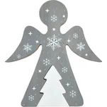 MFP 8886247 Dekorace Anděl dřevo MDF šedý 19x17x1,8cm JK-1824C