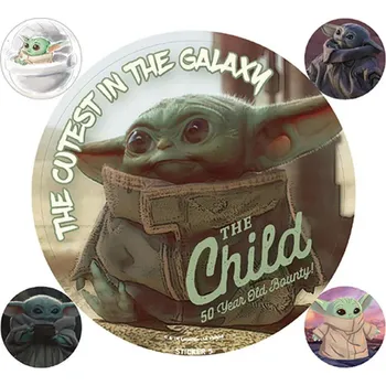 samolepka Samolepky Star Wars|Hvězdné války: TV seriál The Mandalorian The Child Arch 5 kusů (10 x 12,5 cm)