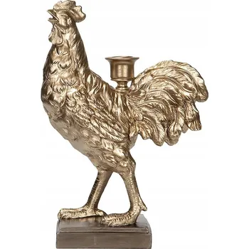 Svícen SVÍCEN KANDELÁBR ZLATÝ VELIKONOČNÍ KOHOUT SLEPICE DO DOMU OBÝVÁKU LOŽNICE