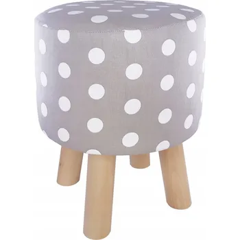 Taburet PUF STOLIČKA TABURET HRÁŠEK HRÁŠKY TEČKY BÍLÁ ŠEDÁ SKANDINÁVSKÁ 36 CM