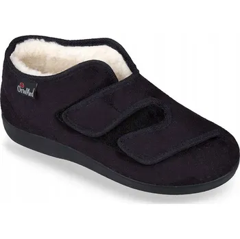 Dámské pantofle Ortopedické boty na 2 suché zipy černé zateplené