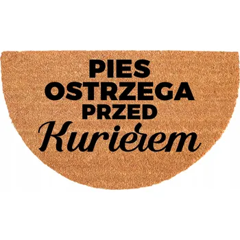 Rohožka PŮLKRUHOVÁ KOKOSOVÁ VSTUPNÍ ROHOŽKA S VTIPNÝM MOTIVEM PSA - POZOR, HLÍDÁM!