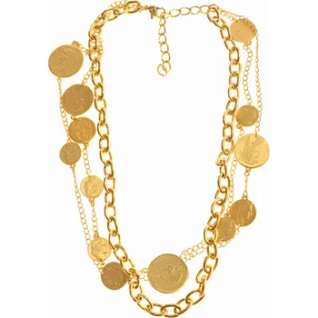 Náhrdelník Colibra Pozlacený náhrdelník s mincemi - etno styl