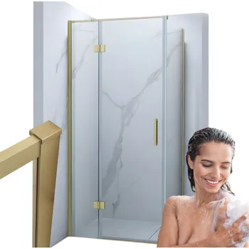 SPRCHOVÝ KOUT WILSON ČTVERCOVÝ TRANSPARENTNÍ - 100X100X190 ZLATÝ