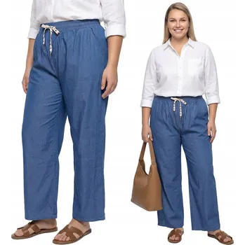 Dámské džíny Široké džíny s tmavými nohavicemi plus size velikost 44