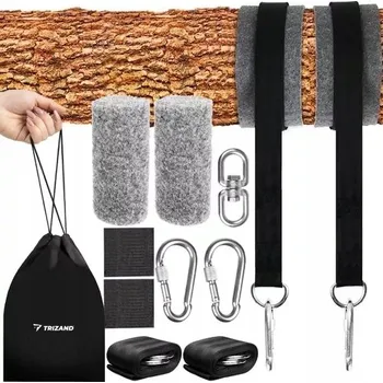 Houpací síť Upevnění pro houpací síť, houpačku, křeslo 2 x Držák Popruhy Sada Karabiny 150 kg