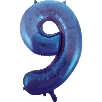 Balónek Helium Balón 86 cm Číslice 9 modrý