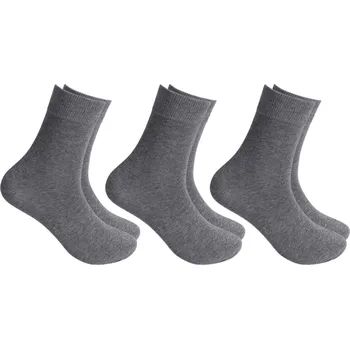 Pánské ponožky XPOSE® Vysoké bavlněné ponožky - šedé 3ks (vel. 43-46), + Prodloužená možnost vrácení zboží do 50 dnů