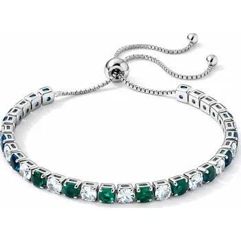 Náramek Sisi Jewelry Náramek se smaragdovými zirkony Cianoti NR2323-KSB00001(37) Zelená 26 cm