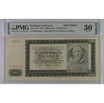 Protektorát Čechy a Morava 1000 Korun 1942 S. Ib II. vydání