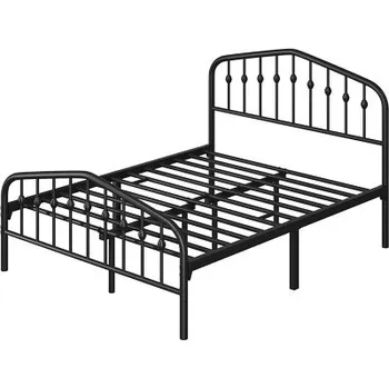 Postel Kovový rám postele 615153 black, 140 x 200 cm, černý - B YAHEETECH