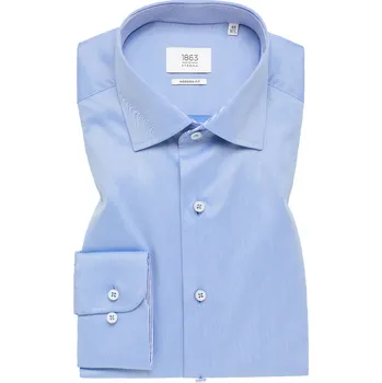 Pánská košile Košile Eterna Modern Fit Uni Twill modrá 8005_13X647 velikost: 44, délka rukávu: dlouhý rukáv