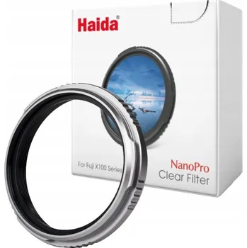 Ochranný filtr pro Fujifilm X100 - Haida NanoPro Clear (Stříbrný) s krytkou objektivu