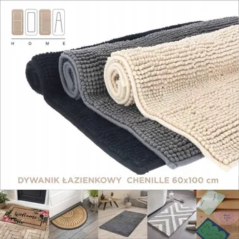 Koupelnová předložka KOUPELNOVÁ PŘEDLOŽKA CHENILLE 60x100 PROTISKLUZOVÁ ŠEDÁ