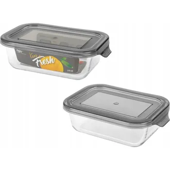Dóza na potraviny Žáruvzdorná skleněná obdélníková nádoba 370 ml
