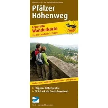 Cestování PublicPress Wanderkarte Pfälzer Höhenweg, 14 Teilkarten