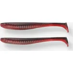 CAPERLAN Nástraha shad na rybolov štik s atraktantem Yubari Fat Shad 20 cm 8" ČERNÁ|ČERVENÁ