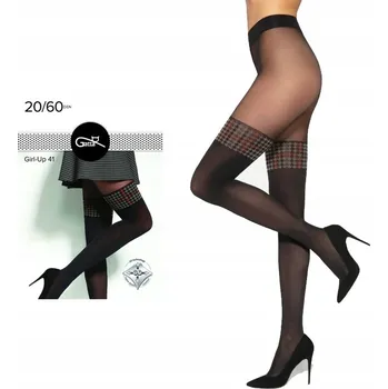 Dámské punčochy Vzorované Punčocháče Gatta Girl-Up 60 DEN, vícebarevné Nero, velikost 3