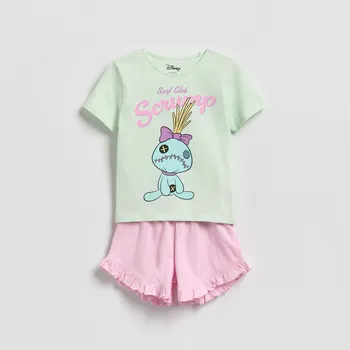 Dívčí spodní prádlo Reserved - Dvoudílné pyžamo Lilo & Stitch - mátově zelená - 800IR-65X - 800IR-65X-U14