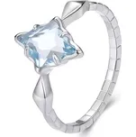 GRACE Silver Jewellery Stříbrný prsten s krystalem ve tvaru hvězdy - stříbro 925/1000 P-BSR633-57/53 57 Modrá
