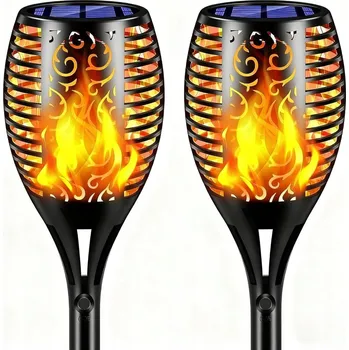 Venkovní osvětlení 2X SOLÁRNÍ ZAHRADNÍ LAMPA LED POCHODEŇ EFEKT PLAMENE OHNĚ ZAPICHOVACÍ DEKORACE