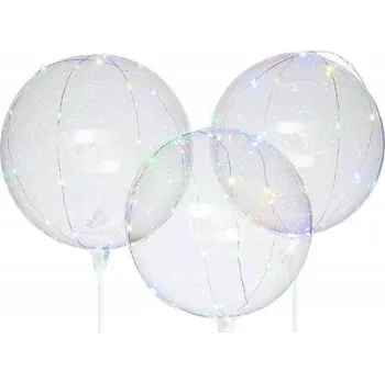 Balónek 18 ks velký LED balónek 50 cm Balónky svítící průhledné