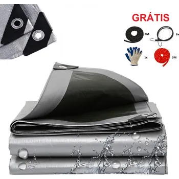 Krycí plachta ShopJK KRYCÍ PLACHTA STŘÍBRNO - ČERNÁ 8X12 M 260G/M2