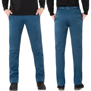 Pánské oblečení Elegantní společenské pánské bavlněné kalhoty CHINOS Kobaltově modré 1993 W33L30
