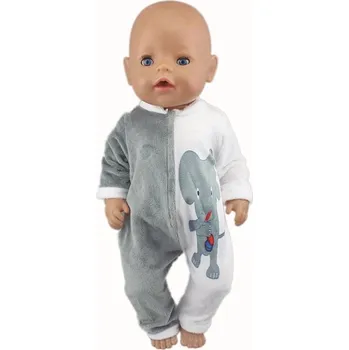 Doplněk pro panenku Overálky se zvířátky pro American girl a Baby Born 43-45 cm Barva: šedá se slonem