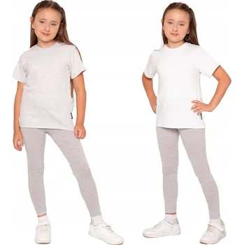 Dívčí legíny MAZE DĚTSKÉ BAVLNĚNÉ LEGÍNY DLOUHÉ ŠEDÉ 140