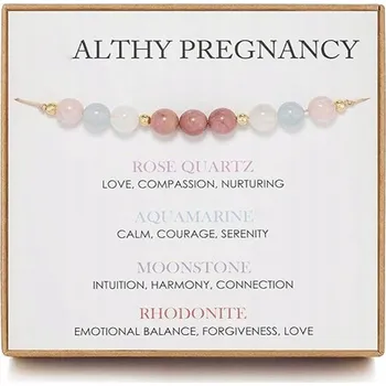 Náramek Náramek z přírodních růžových krystalů, přinášející štěstí a energii, ručně vyrobený